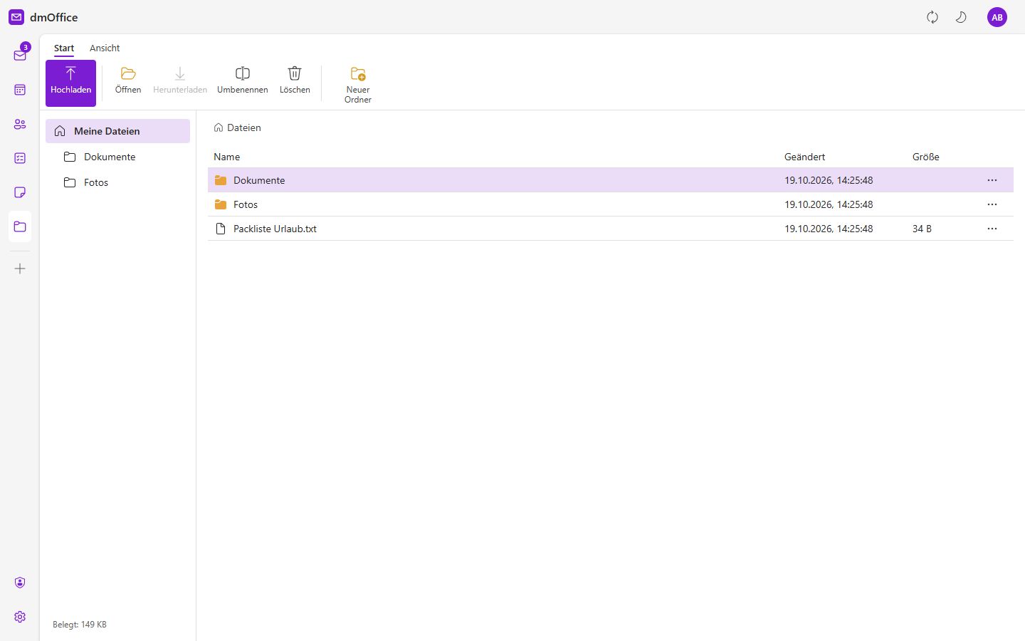 Dateiablage im Browser